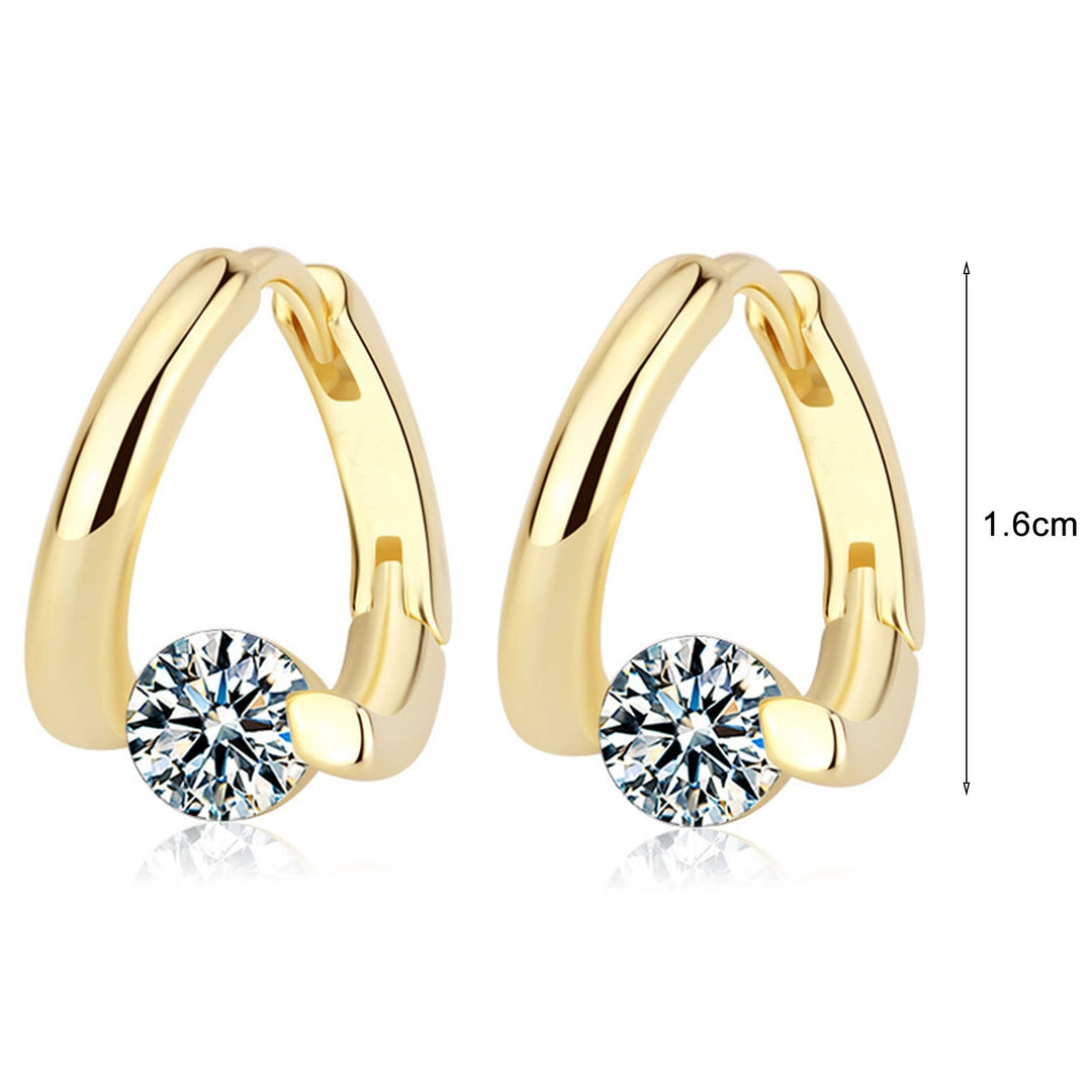 1 Pair Women Earrings Geometric Rhinestones Jewelry Sparkling Cubic zirconia Stud Earrings Birthday Gifts Image 7