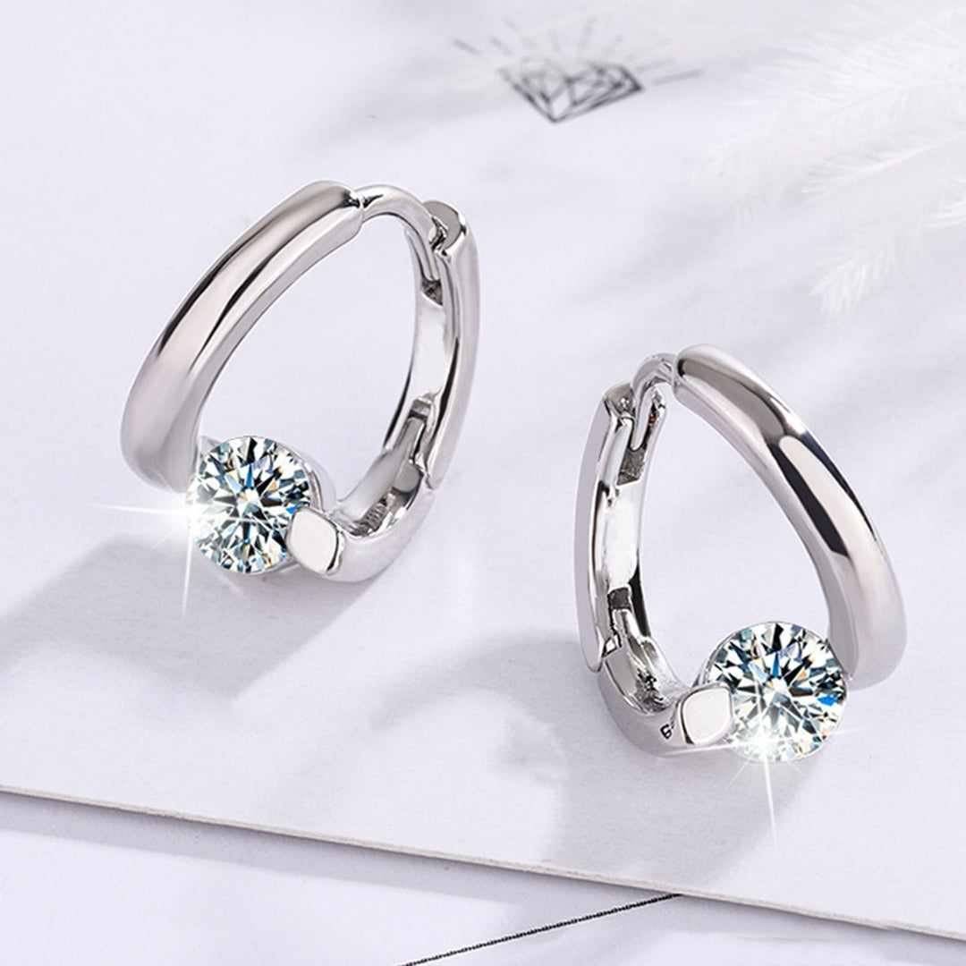 1 Pair Women Earrings Geometric Rhinestones Jewelry Sparkling Cubic zirconia Stud Earrings Birthday Gifts Image 11