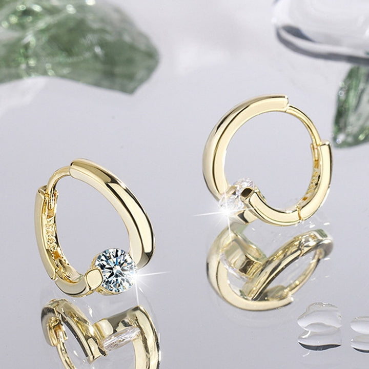 1 Pair Women Earrings Geometric Rhinestones Jewelry Sparkling Cubic zirconia Stud Earrings Birthday Gifts Image 12
