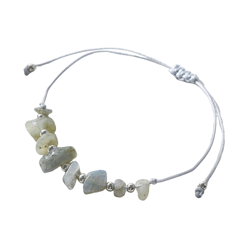 Women Bracelet Woven Decorative Irregular Ladies Faux Crystal Stone Hand Chain Bracelet Jewelry for Daily Wear Image 2