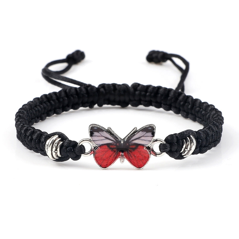 Couple Bracelets Adjustable Nylon Braided Rope Valentines Gift Unisex Hand Woven Butterfly Lover Bracelets Fashion Image 2