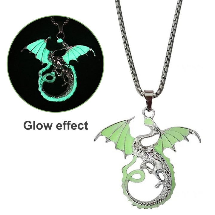Men Necklace Flame Dragon Pendant Luminous Personality Oil Drop Process Neck Ornament Accessory Men Party Pendant Image 8