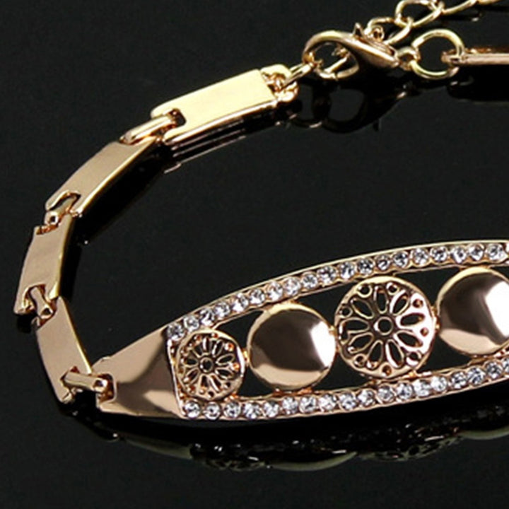 4Pcs/Set Hollow Geometry Shape Piercing Necklace Earrings Bracelet Ring Rhinestone Decor Women Choker Necklace Set Image 11