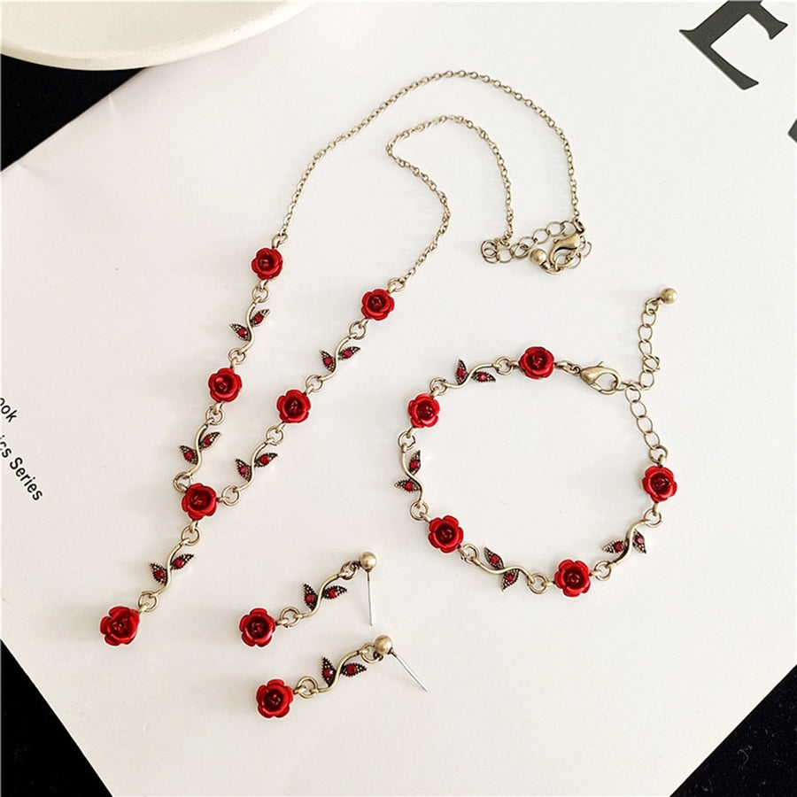 1 Set Women Rose Earrings Kit Jewelry Accessories Image 1