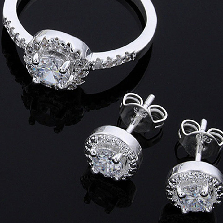 1 Set Women Jewelry Set Ring Set Wedding Statement Image 8