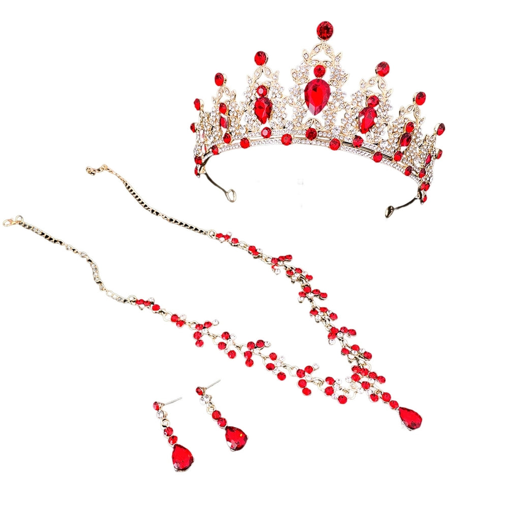3Pcs/Set Wedding Crown Faux Set Jewelry Accessory Image 2