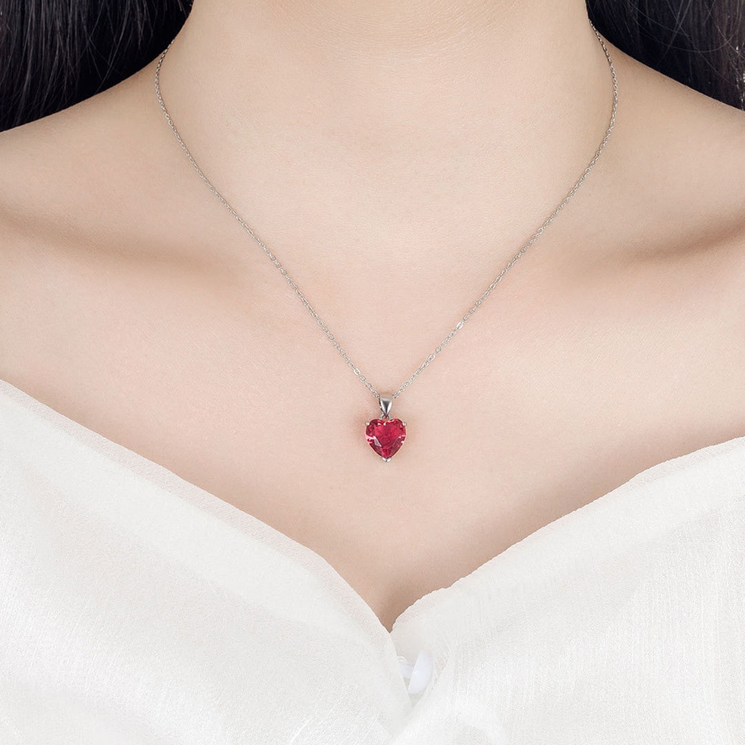 1 Set Necklace Jewelry Set Multi-colored Love Heart Pendant Dainty Gift Minimalist Drop Earrings Open Ring Kit Fashion Image 7
