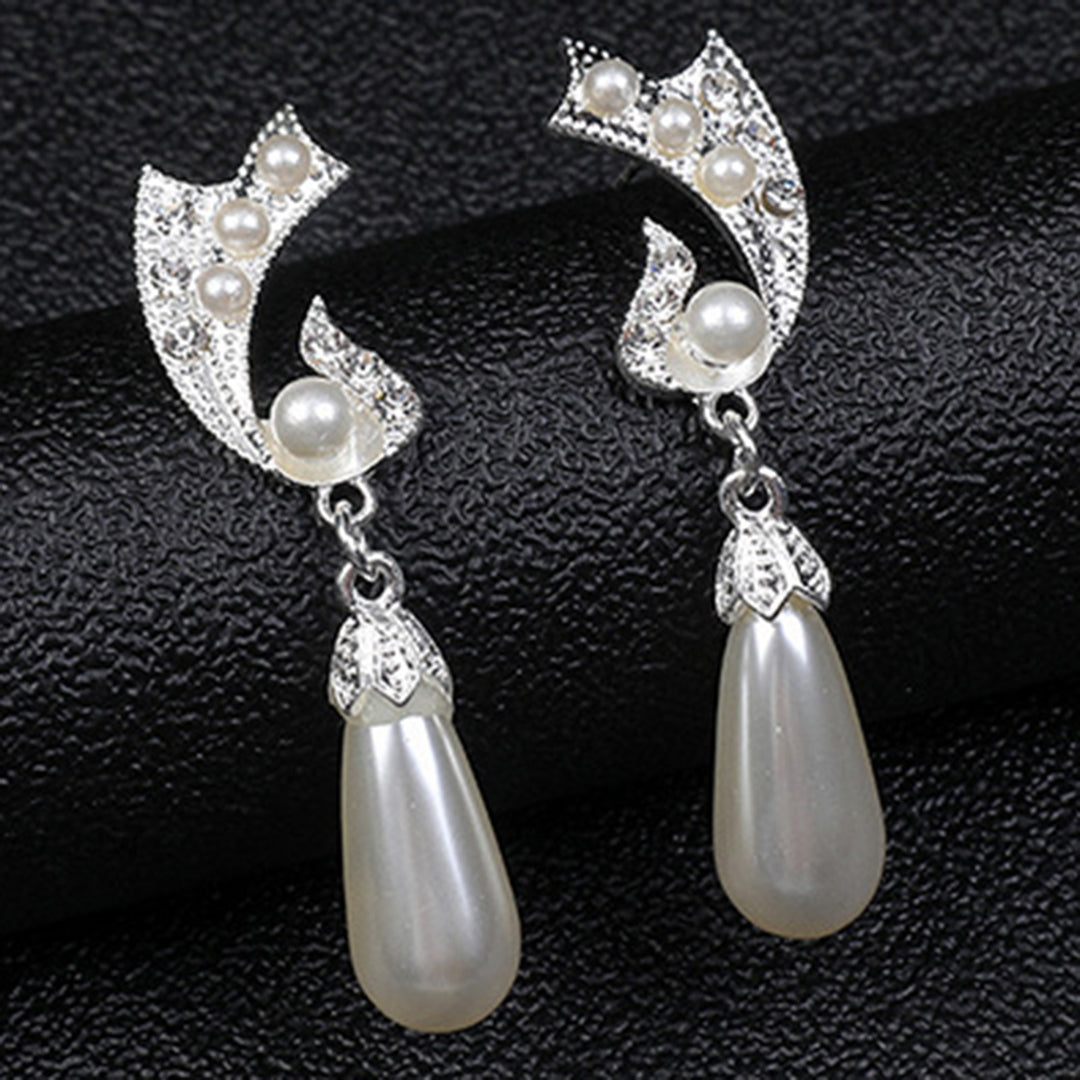 1 Set Women Earrings Pearl Necklace Jewelry Accessory Image 10