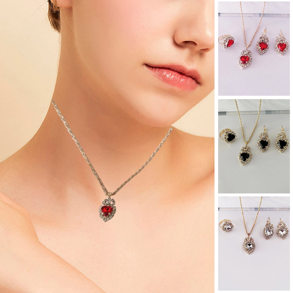 1 Set Women Necklace Ring Necklace Jewelry Gift Image 2