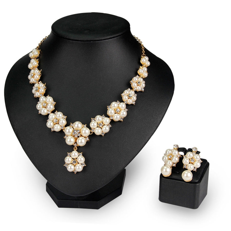1 Set Bride Necklace Earrings Wedding Jewelry Gift Image 1