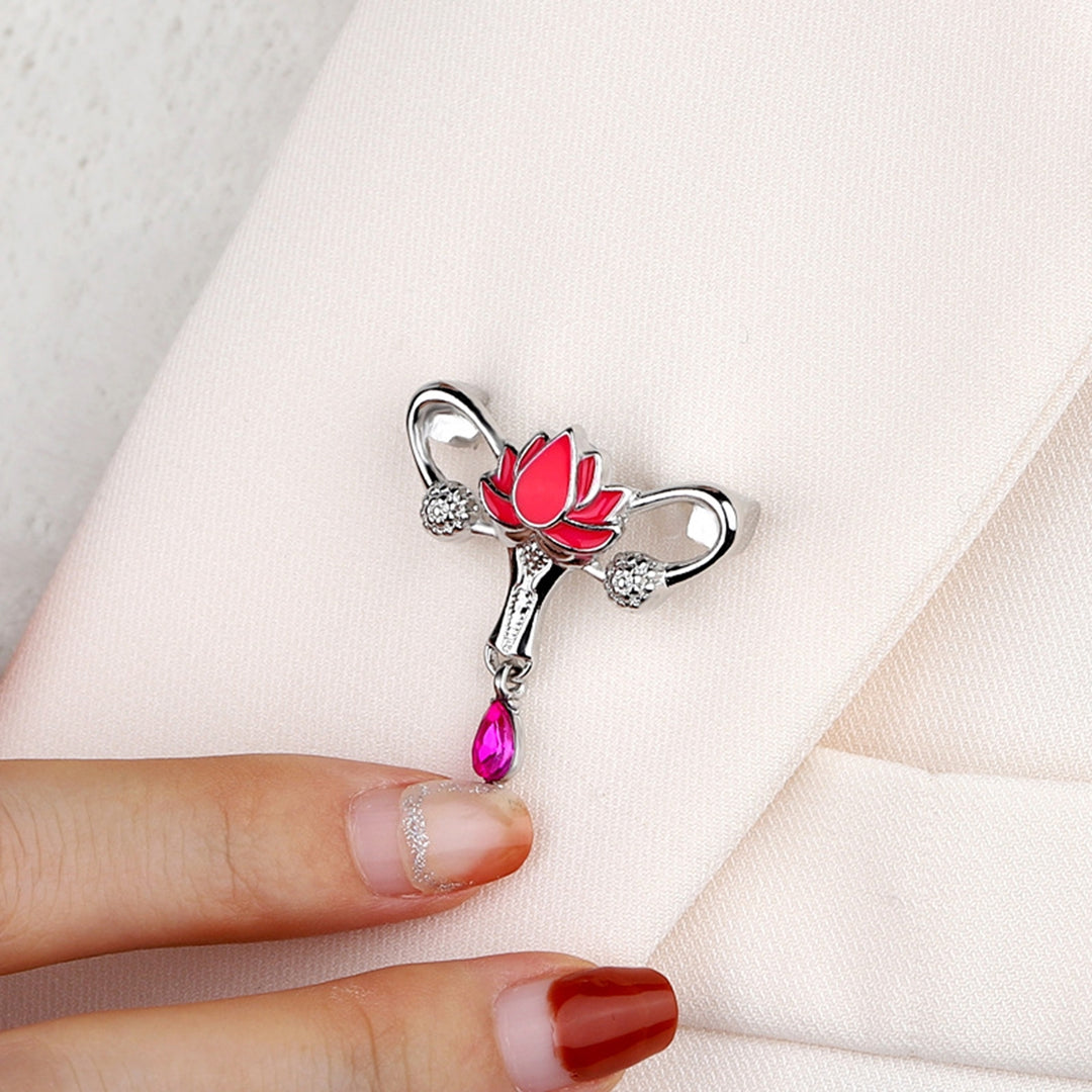 Flower Brooch Rhinestone Pendant Hollow Personality Backpack Decoration Women Men Business Suit Lapel Pin Fashion Image 4