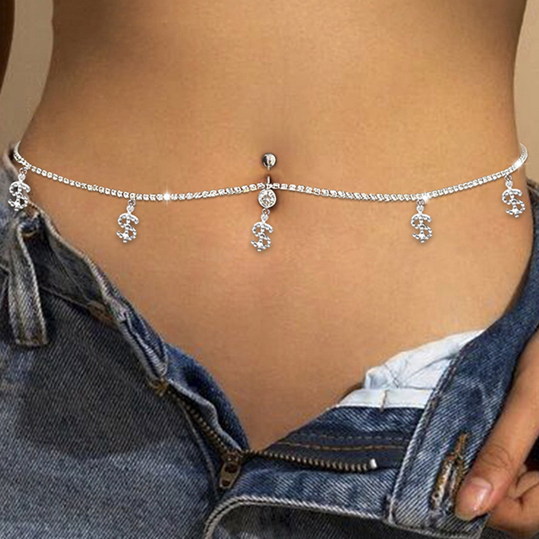 Waist Chain Stylish Wear-resistant Alloy Navel Piercing Dangle Belly Button Jewelry Accessories for Famle Image 8