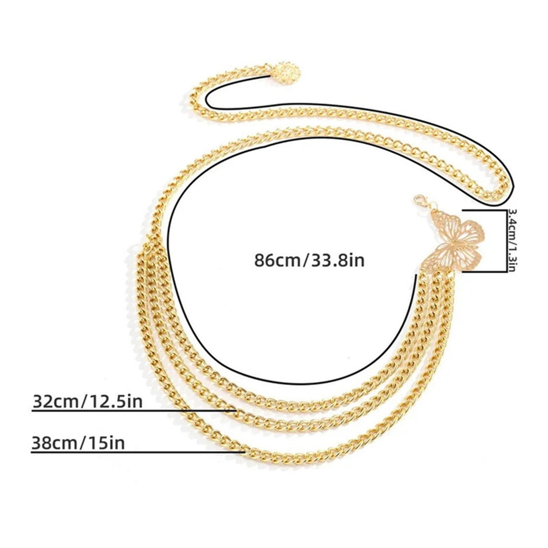 Butterfly Waist Chain Attractive Fine Workmanship Practical All-Match Fashionable Adjustable Aluminum Metal Butterfly Image 6