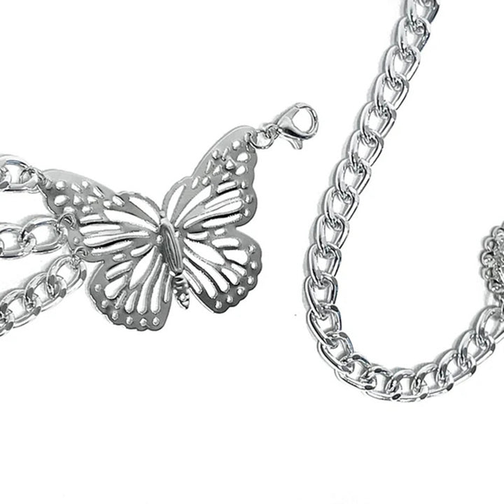 Butterfly Waist Chain Attractive Fine Workmanship Practical All-Match Fashionable Adjustable Aluminum Metal Butterfly Image 12