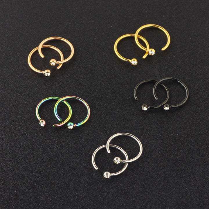 1Pc Fake Nose Ring C Shape Rhinestone Accessory Geometric Sparkling Nose Hoop for Party Image 6