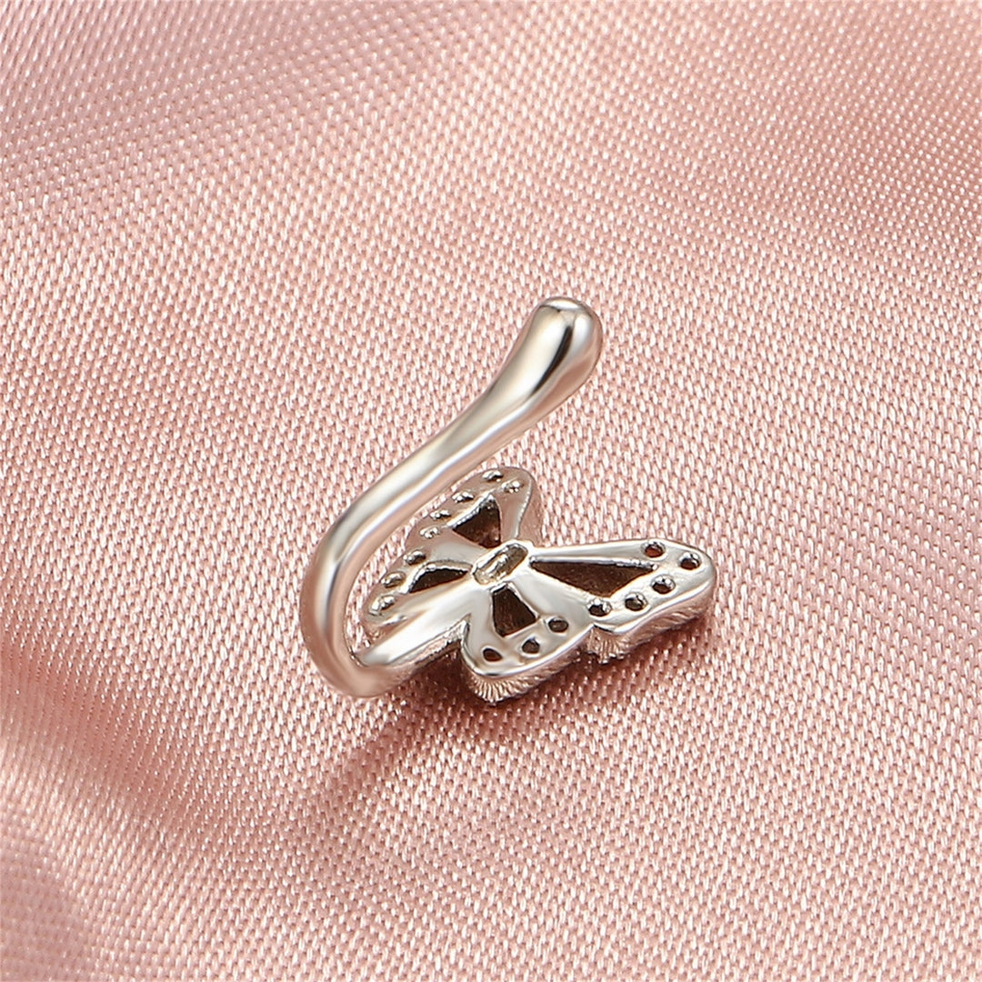 Nose Ring Eye-catching Corrosion Resistant Copper Non-Piercing Fake Nose Ring Women Jewelry for Female Image 11