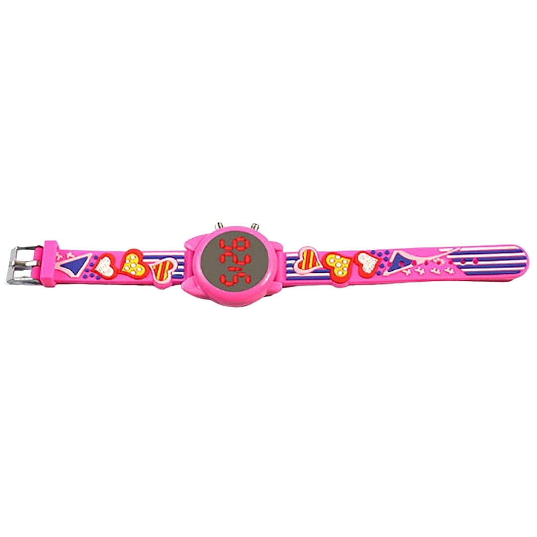 Electronic Watch LED Round Soft Band Adjustable Gift Boys Girls Unisex Cartoon Sun Moon Rainbow Strap Kids Watch Image 4