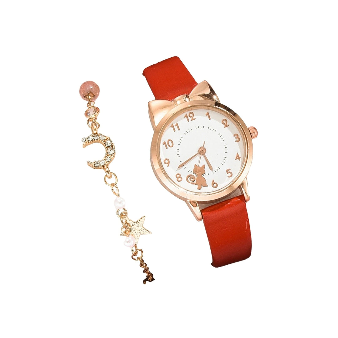 Women Watch Adjustable Round Dial Watch Set for Dating Image 4