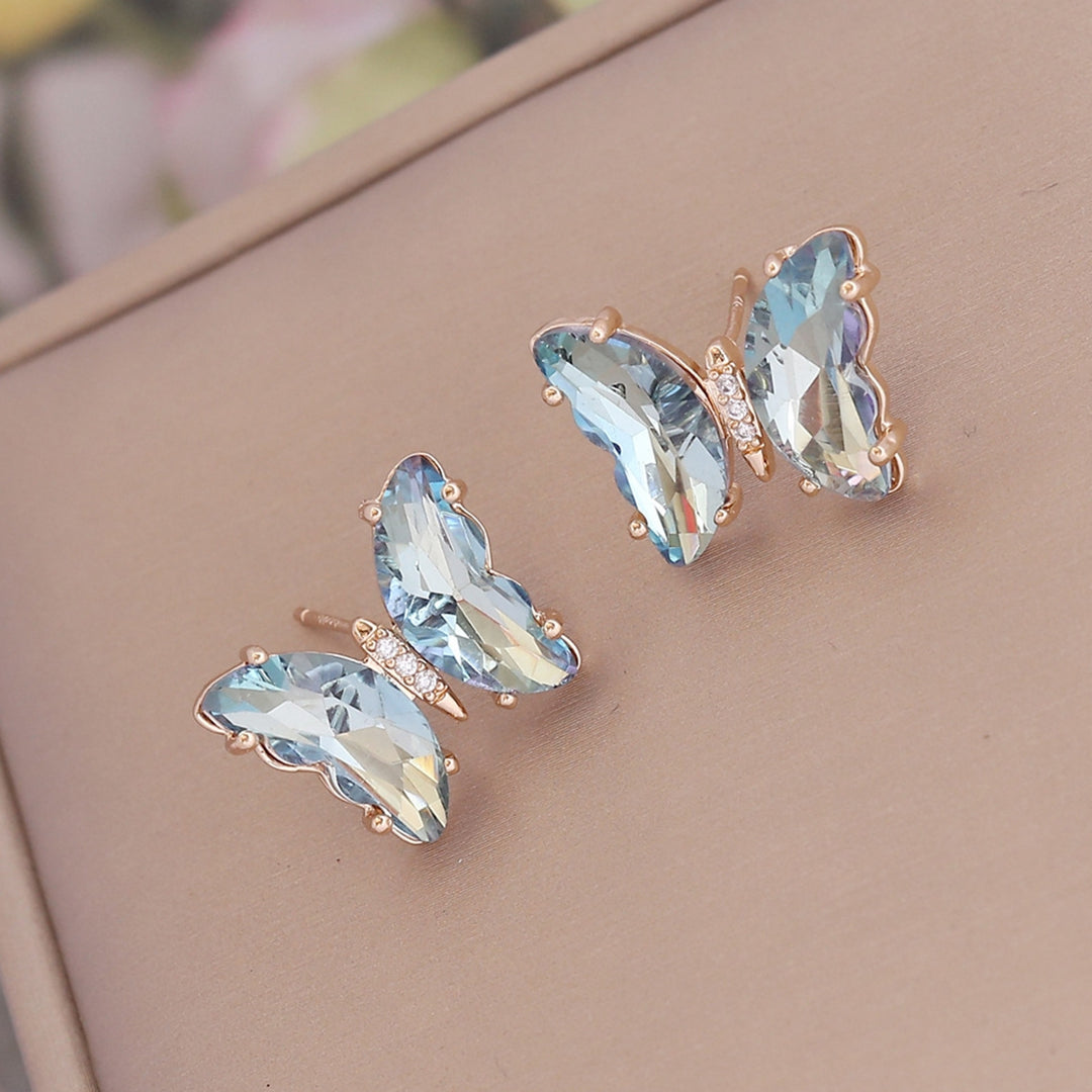 1 Pair Stud Earrings Gradient Color Butterfly Shape Jewelry Sweet Long Lasting Ear Studs for Daily Wear Image 11