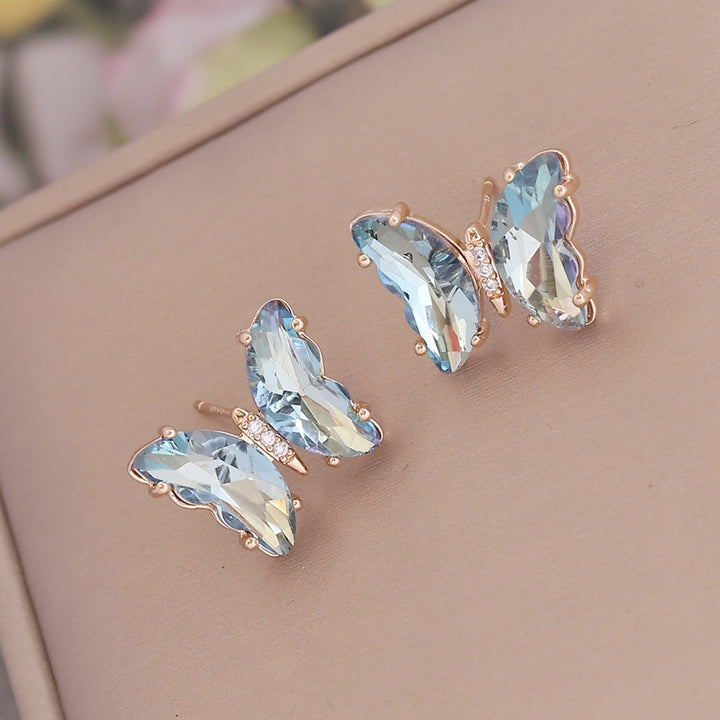 1 Pair Stud Earrings Gradient Color Butterfly Shape Jewelry Sweet Long Lasting Ear Studs for Daily Wear Image 11
