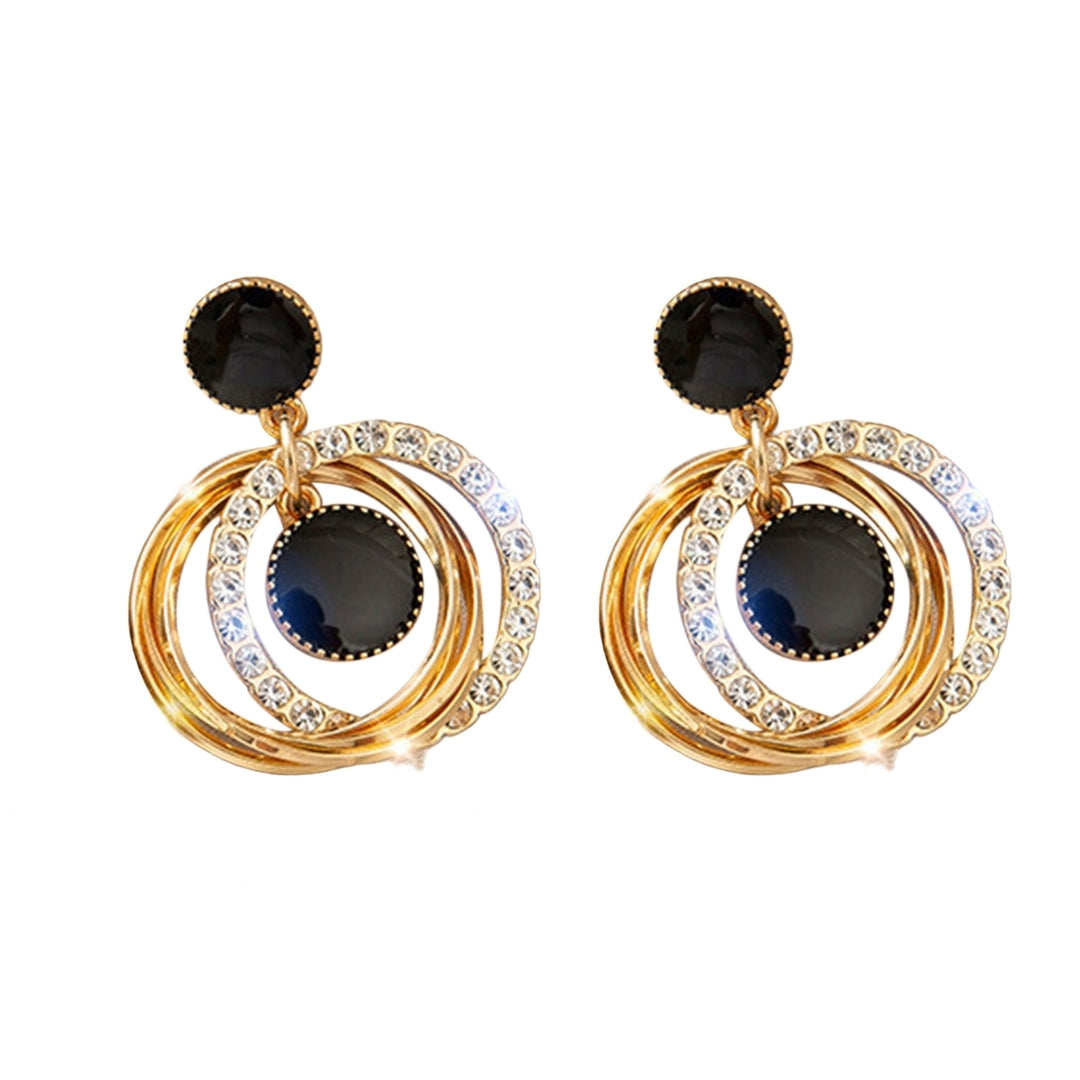 1 Pair Dangle Earrings Heart Rhinestones Jewelry Korean Style Faux Pearls Stud Earrings Birthday Gifts Image 12