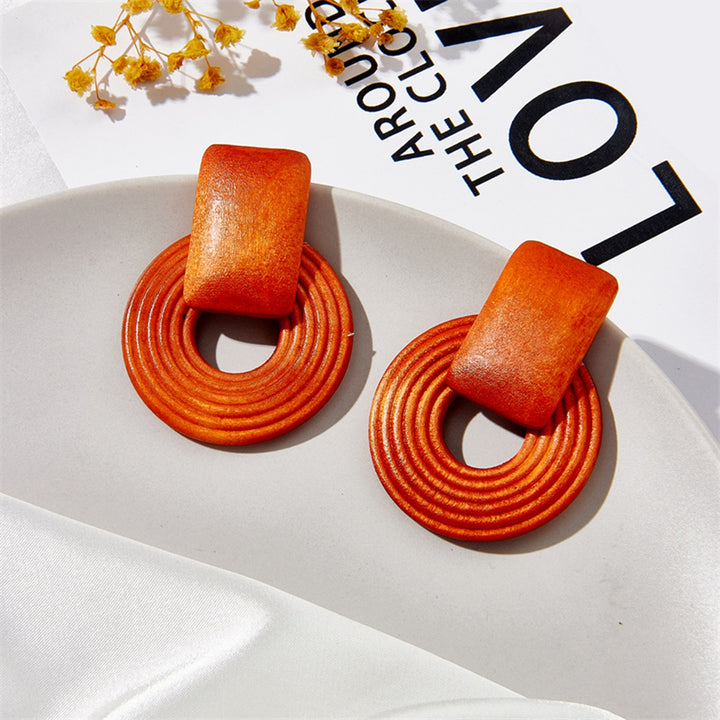 1 Pair Women Earrings Hollow Out Round Jewelry Exaggerated Beads Earrings for Vacation Image 10