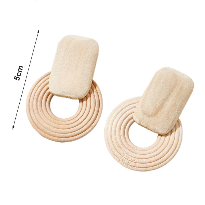 1 Pair Women Earrings Hollow Out Round Jewelry Exaggerated Beads Earrings for Vacation Image 12