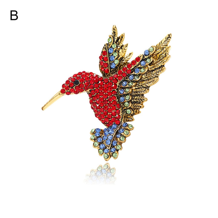 Brooch Pin Hummingbird Colored Rhinestone Accessory Exquisite Long Lasting Lapel Brooch Clothes Decor Image 3