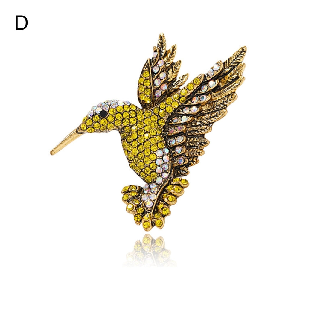 Brooch Pin Hummingbird Colored Rhinestone Accessory Exquisite Long Lasting Lapel Brooch Clothes Decor Image 4