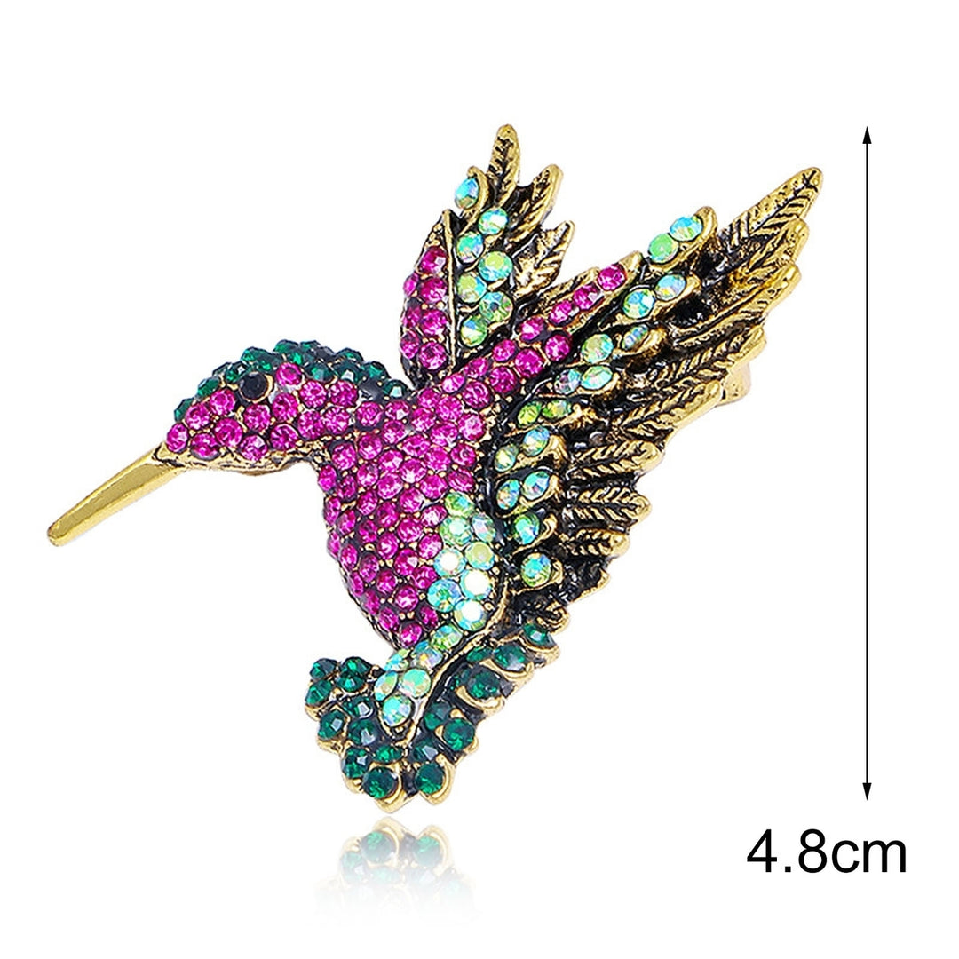 Brooch Pin Hummingbird Colored Rhinestone Accessory Exquisite Long Lasting Lapel Brooch Clothes Decor Image 12
