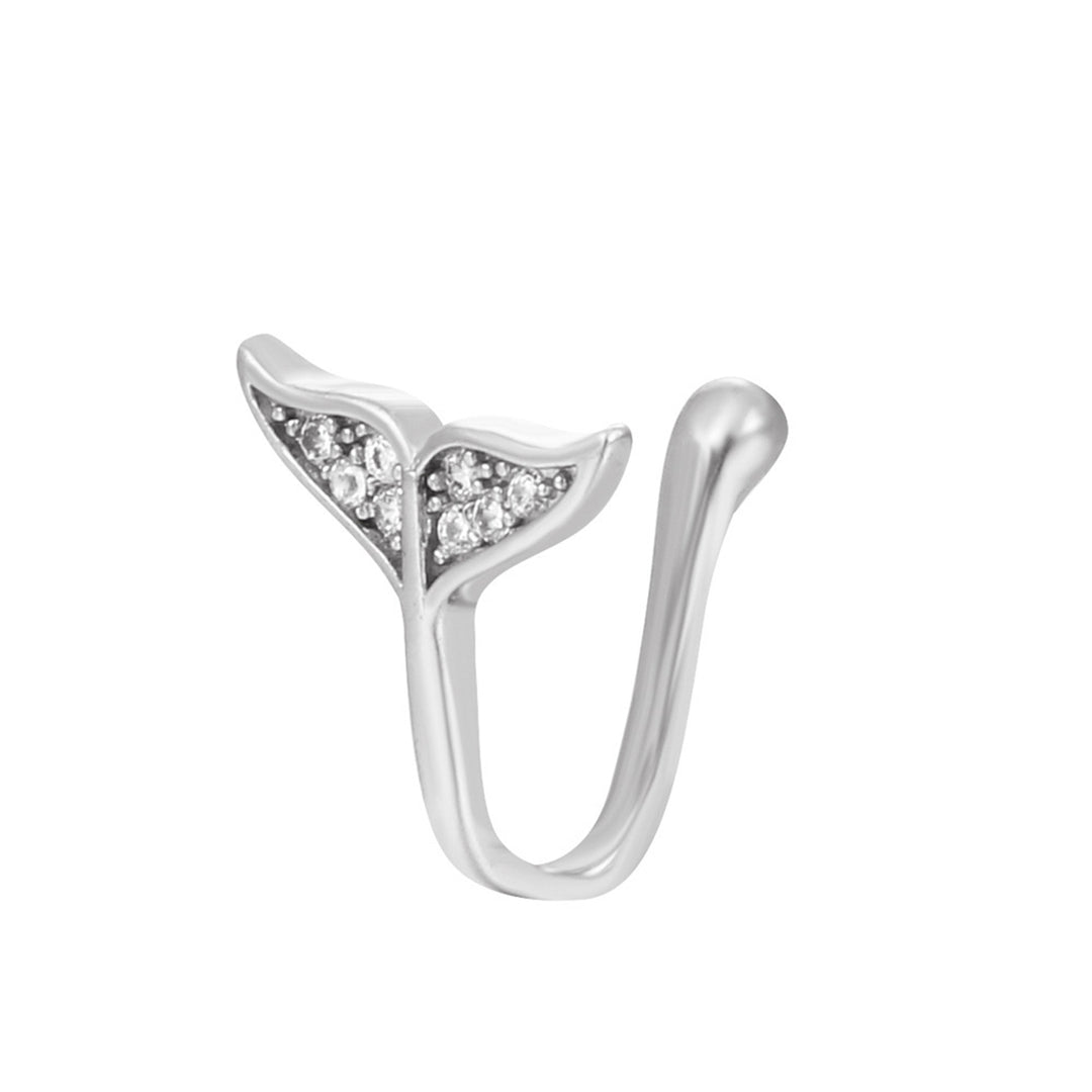 Nose Clip Non-Piercing U-shaped Multi-styles Unisex Sparkling Rhinestone Fishtail Fake Nose Cuff Hoop Ring Fashion Image 3