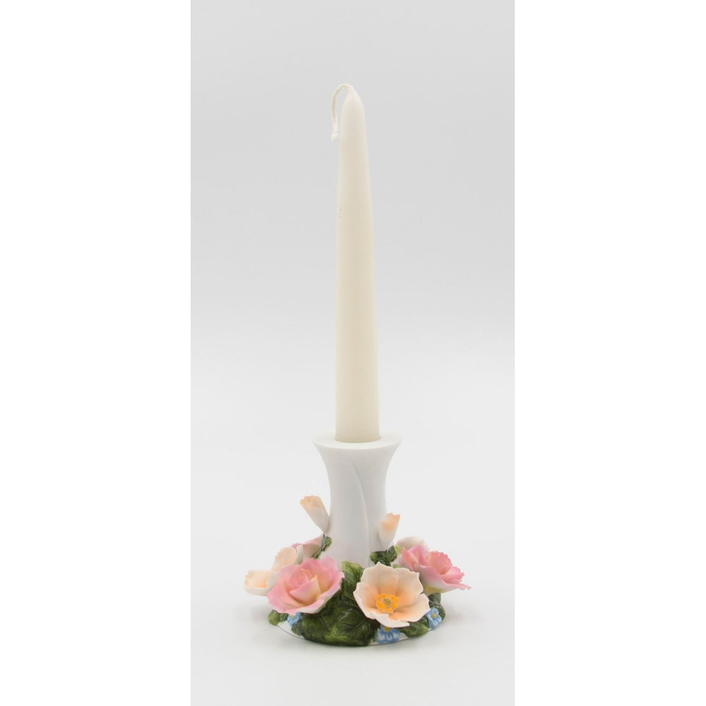 Ceramic 7/8" Tapper Candle Holder with Flower BaseHome DcorKitchen DcorWedding Dcor, Image 2