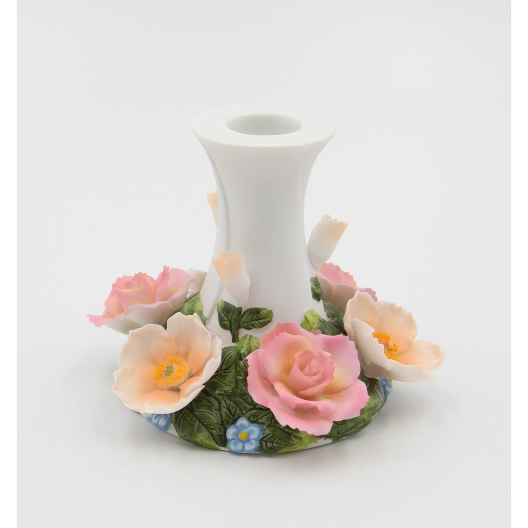 Ceramic 7/8" Tapper Candle Holder with Flower BaseHome DcorKitchen DcorWedding Dcor, Image 3