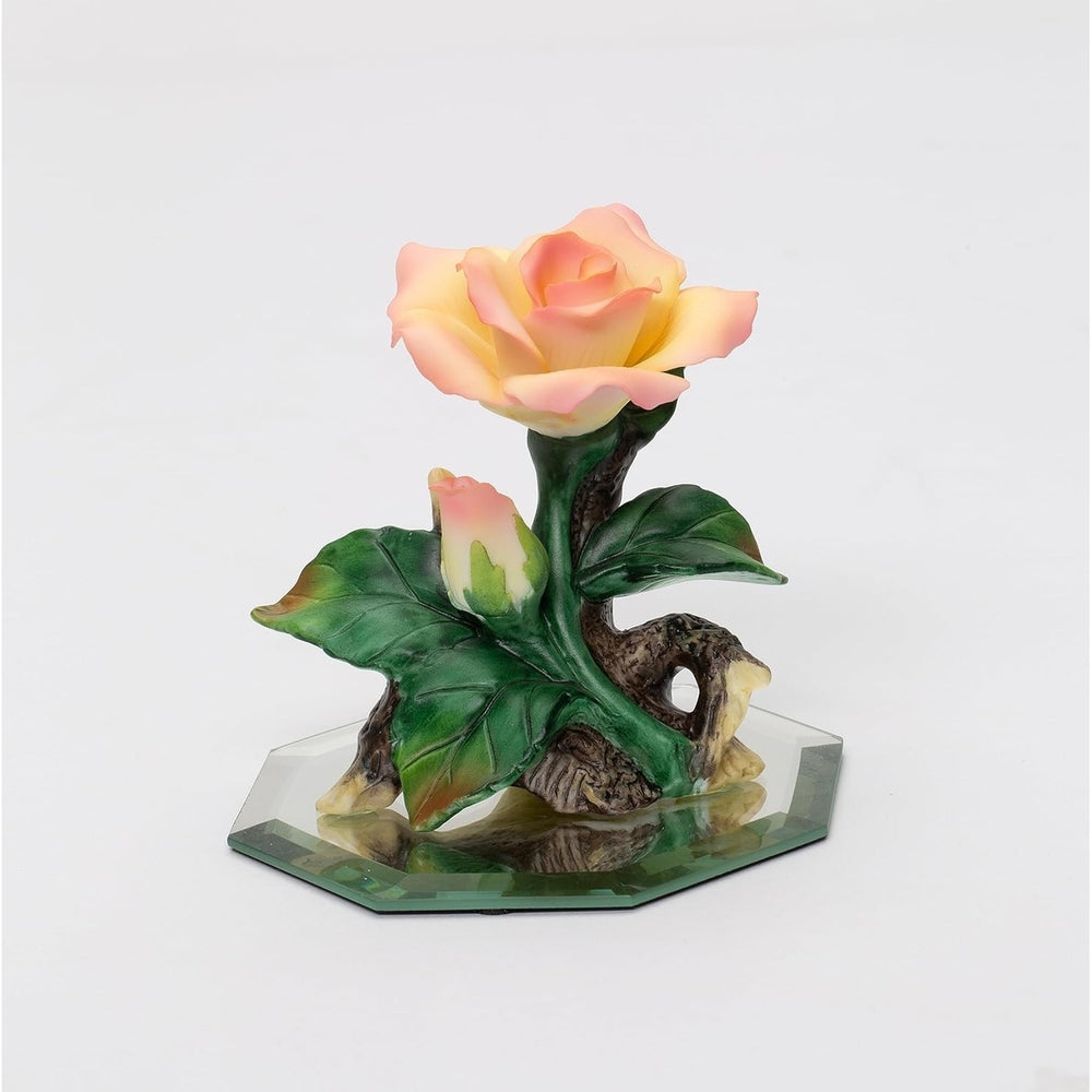 Ceramic Peace Rose Flower on Mirror FigurineHome DcorKitchen DcorFarmhouse Dcor, Image 2
