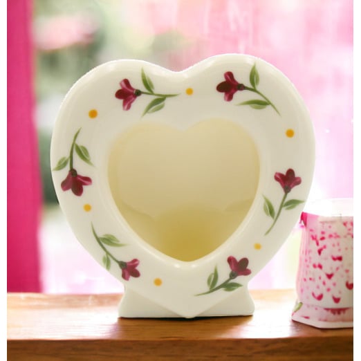 Ceramic Heart Shaped Frame with FlowersHome DcorMomKitchen DcorFarmhouse Dcor, Image 1