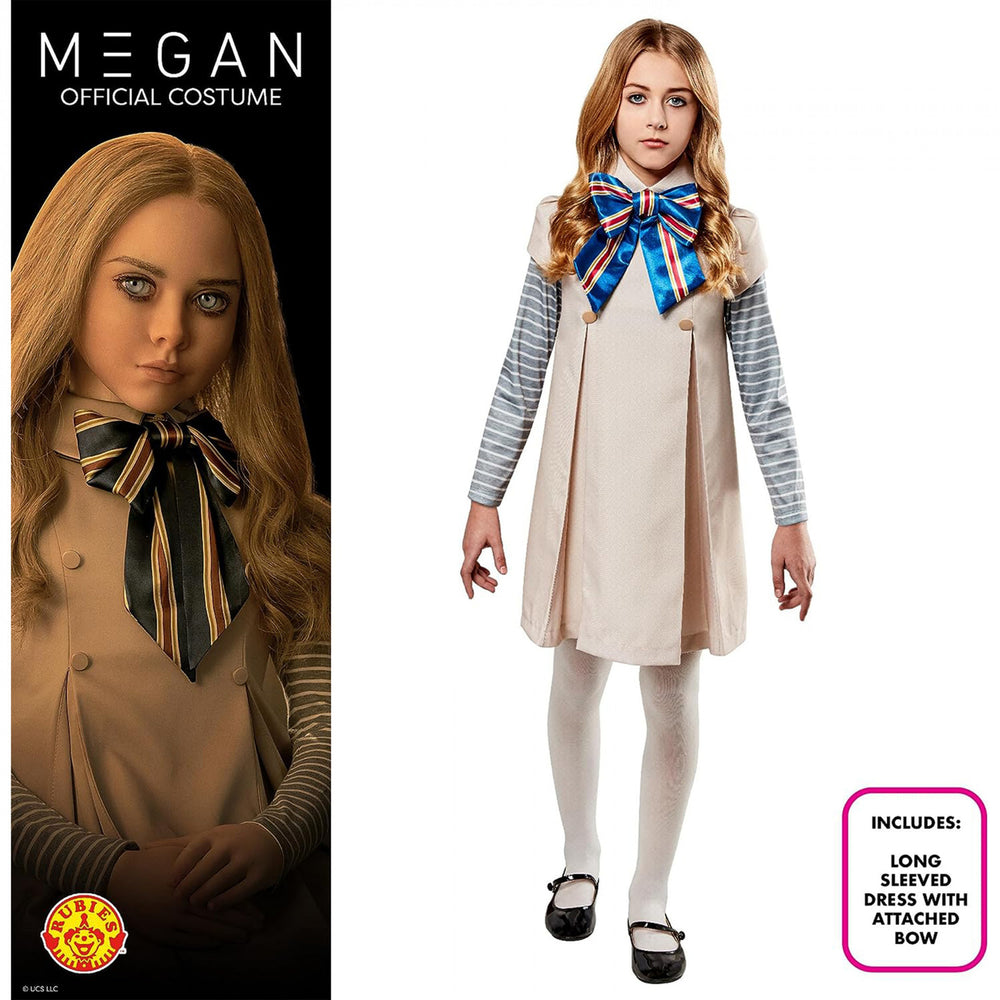 M3gan Megan Girls Dress and Tights Costume Set Image 2