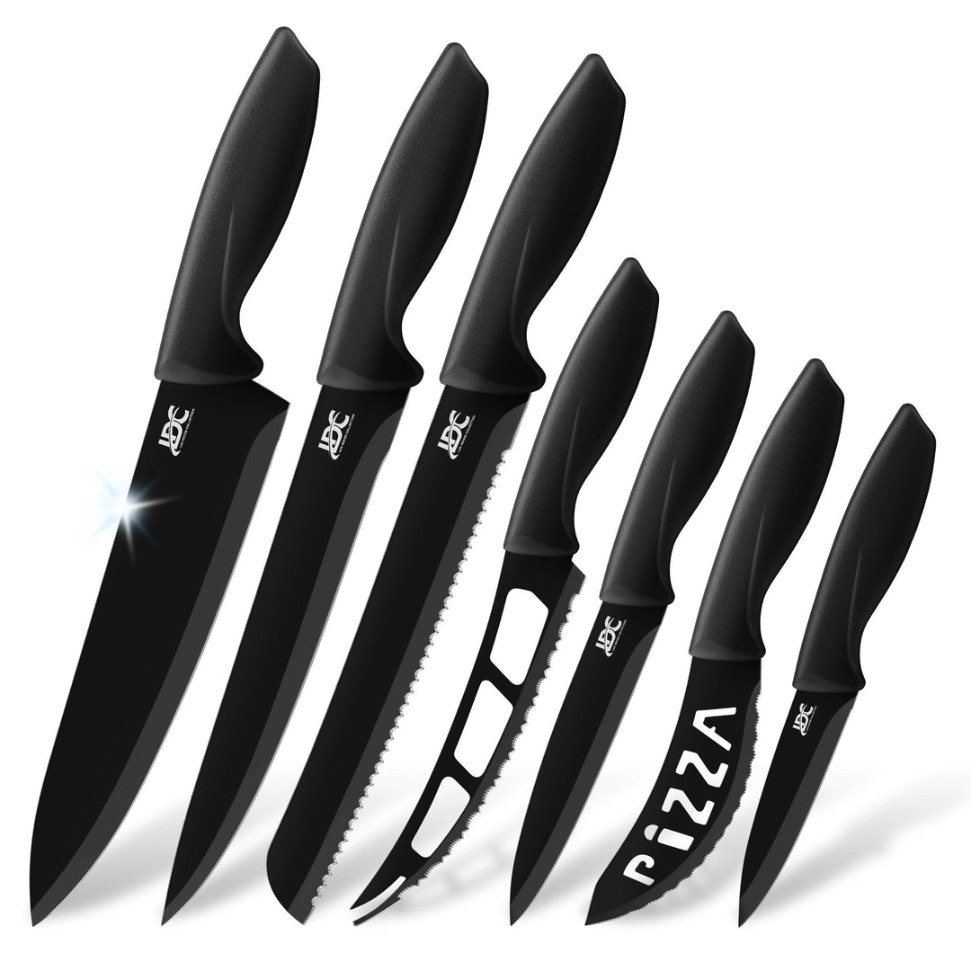 Stainless Steel Knife of 7 Piece -Multi-Use Kitchen Knives Set - Steak KnivesCheese Knife - Pizza KnifeBread Image 1