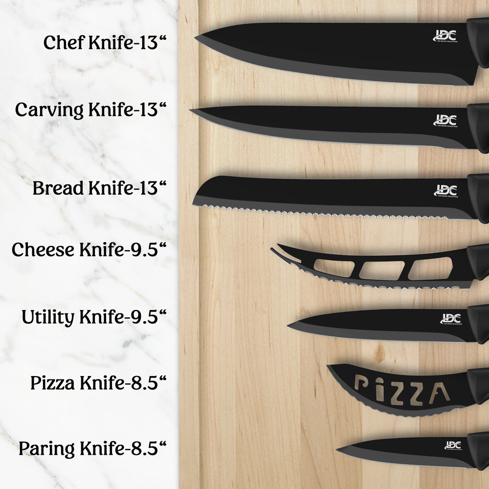 Stainless Steel Knife of 7 Piece -Multi-Use Kitchen Knives Set - Steak KnivesCheese Knife - Pizza KnifeBread Image 2