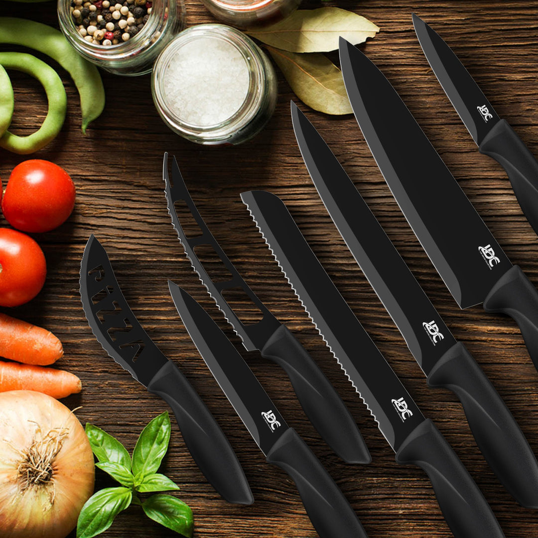 Stainless Steel Knife of 7 Piece -Multi-Use Kitchen Knives Set - Steak KnivesCheese Knife - Pizza KnifeBread Image 3