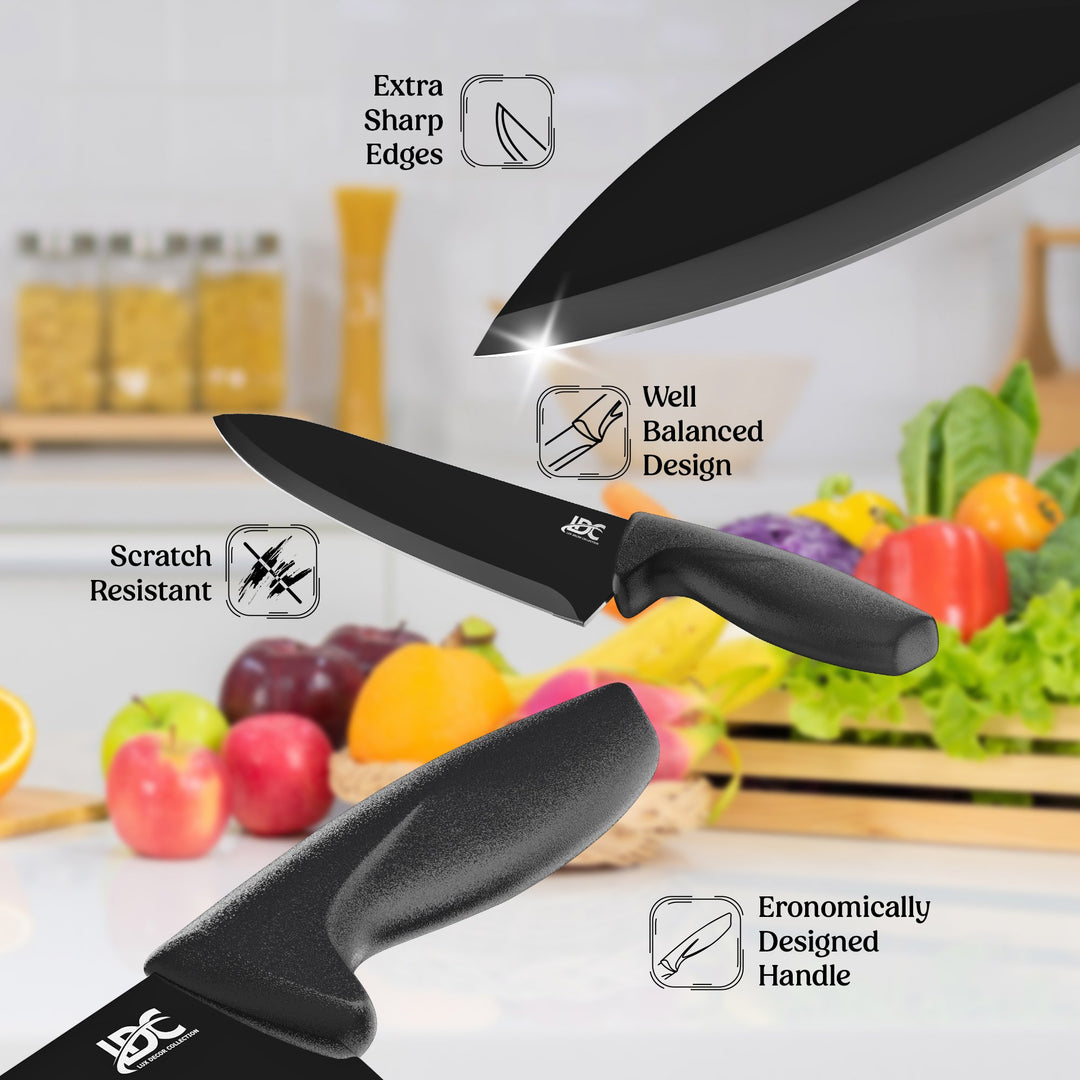 Stainless Steel Knife of 7 Piece -Multi-Use Kitchen Knives Set - Steak KnivesCheese Knife - Pizza KnifeBread Image 4