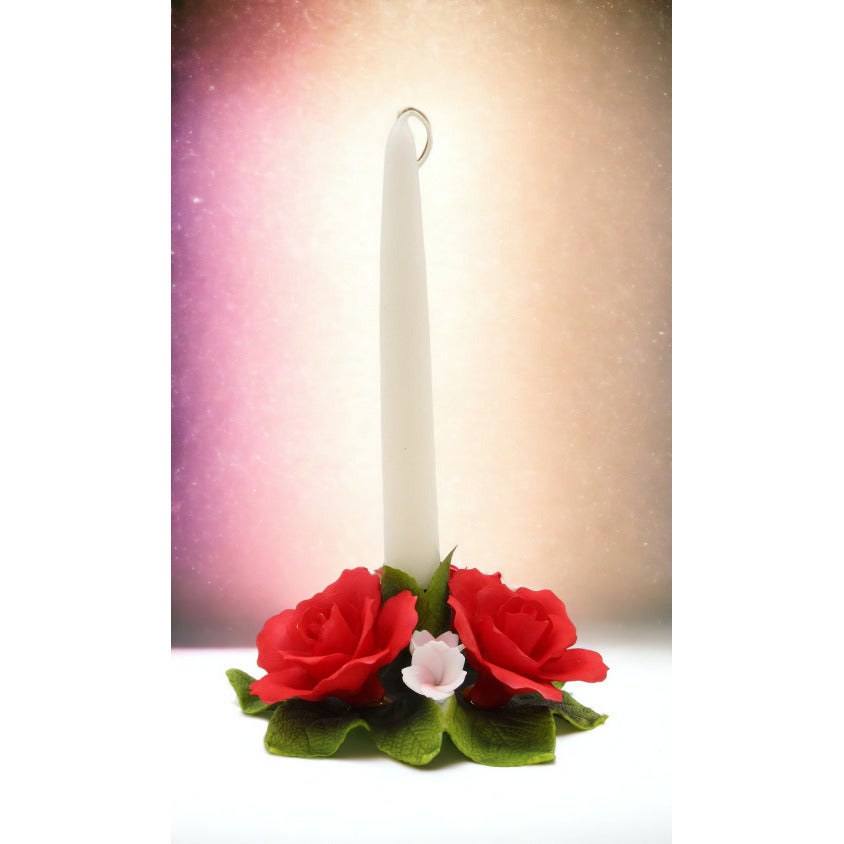 Ceramic Red Rose Flower Candle HolderWedding Dcor or GiftAnniversary Dcor or GiftHome Dcor Image 1