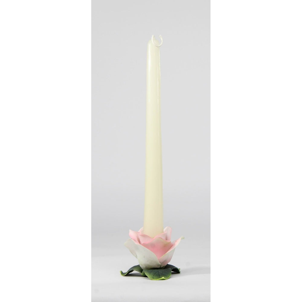 Ceramic Pink Rose Taper Candle HolderWedding Dcor or GiftAnniversary Dcor or GiftHome Dcor Image 2