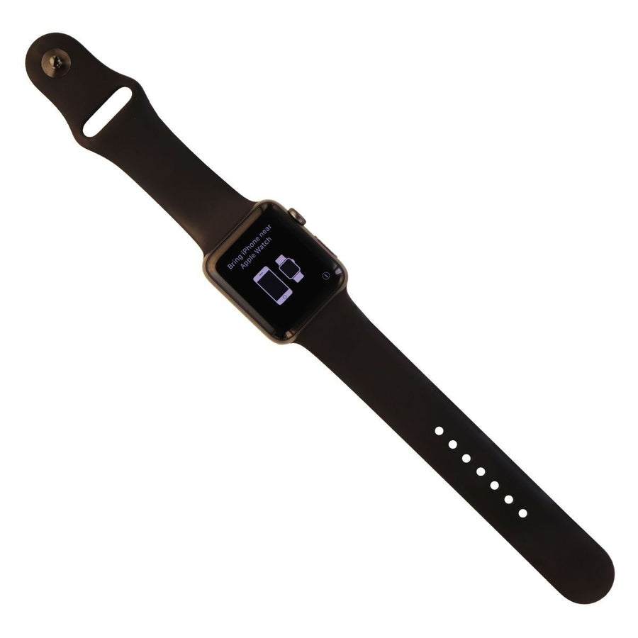 Apple Watch Series 3 (38mm) - MQJP2LL/A Space Gray and Black Sport Band GPS + LTE (Refurbished) Image 1