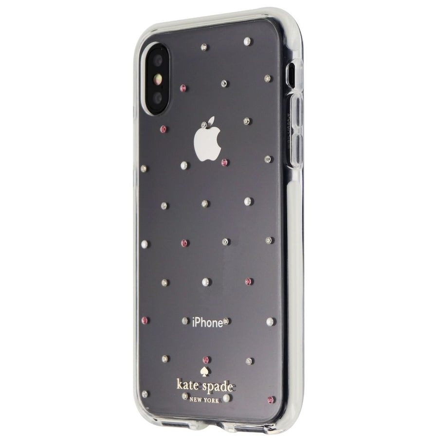 Kate Spade Defensive Hardshell Case for iPhone XS and X - Clear / Pin Dot Gems (Refurbished) Image 1