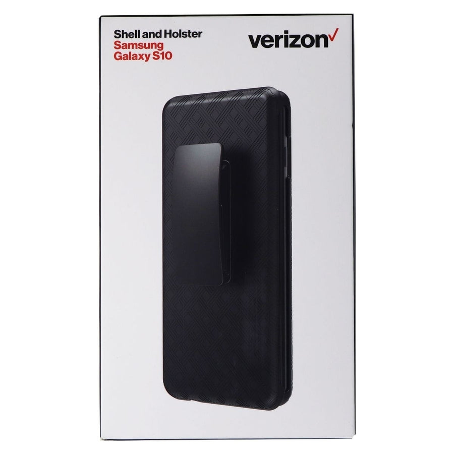 Verizon Shell Case and Holster for Samsung Galaxy S10 Smartphones - Black Image 1