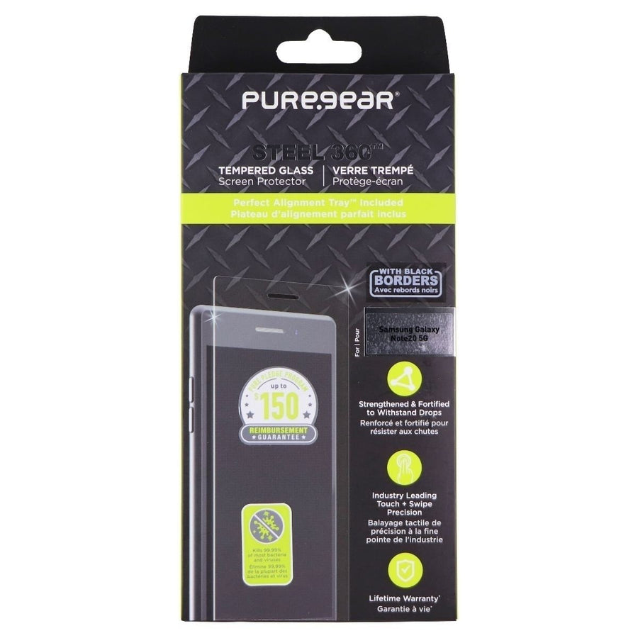 PureGear Steel 360 Tempered Glass Protector for Samsung Galaxy Note20 5G - Clear Image 1