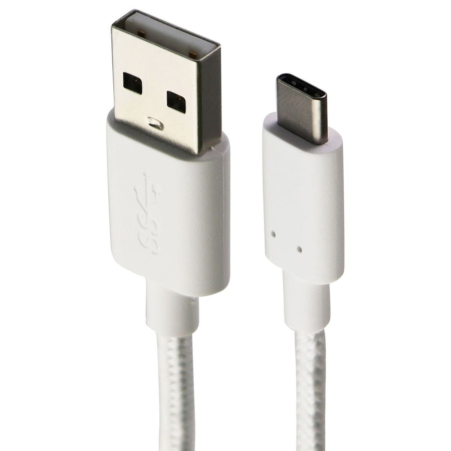 Alcatel (3.3-Ft) USB-C to USB Charge/Sync Braided Cable - White (CDA0000149CF) Image 1