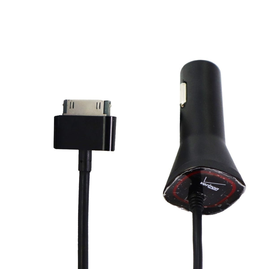 Verizon 9-Ft Coiled Cable Vehicle Charger for Samsung Galaxy Tab 30-Pin - Black Image 1