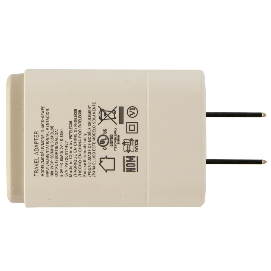 LG (MCS-02WDE) Wall Charger (5V/0.85A) for USB Travel Adapter - White Image 1