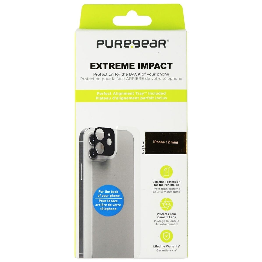 PureGear Extreme Impact Film Screen and Glass Camera Protector for iPhone 12 Mini Image 1